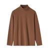 Camiseta Base de Terciopelo Otoño e Invierno para Hombre Talla Grande Cuello Medio Alto Cuello Redondo Manga Larga Camiseta Marca de Moda Suelta para Pareja