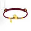 Pulsera Atrae-Dinero de Plata Pura 2026 Año del Caballo Perla de la Fortuna Pulsera del Zodiaco Bendición Hilo Rojo Atrae-Riqueza Regalo Venta al por Mayor