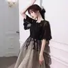Vestido de Noche Estilo Francés para Mujer, Lujo de Nicho, Negro, Adelgazante, Talla Grande, Adecuado para Reuniones de Socialités y Fiestas, Se Puede Usar Diariamente