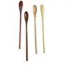 Cuchara de Postre de Madera 20 cm Cuchara Larga Cuchara para Mezclar Miel Larga Mango Largo Palo para Remover Café Cuchara Pequeña Cuchara
