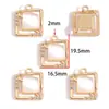Accesorios de joyería de aleación con colgante de marco geométrico incrustado de diamantes para pulsera DIY, colgante de bolso, accesorio decorativo W852