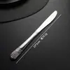 Juego de Cuchillo, Tenedor y Cuchara de Acero Inoxidable Transfronterizo con Diseño Vintage en Relieve y Corona Parcialmente Chapada en Oro, Adecuado para Hoteles de Estilo de Oriente Medio y Europeo y Comedor Occidental
