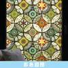 Adesivo Eletrostático Colorido Arco-Íris para Vidro Opaco Colorido Galho Pássaro Adesivo Removível para Janela Película Anti-espião para Banheiro