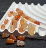 Jade Dourado de Seda Natural de Xinjiang Pequena Cabaça Contas Soltas Jade Dragão Amarelo Cabacinha Tridimensional Colorida com Furo Passante Contas Soltas Acessórios DIY