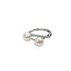 Anillo portaanillos vacío de plata de ley S925 completo caliente accesorios de plata diy al por mayor portaanillos vacío para perla de 8.0-8.5 mm