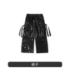 Conjunto de Jazz para Niñas, Top Rojo Brillante de Lentejuelas Hip-Hop para Niña con Pantalones de Cuero Negros, Disfraz de Baile Callejero para Niños