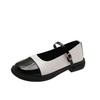 Sapatilhas Mary Jane Estilo Coreano Mocassins com Fivela para Mulheres 2024 Novos Sapatos Casuais de Couro Pequenos, Sapatos de Nicho Femininos Fashionáveis e Versáteis