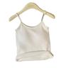 Otoño e Invierno Cálido Lijado Color Sólido Camisola Chaleco de Mujer con Almohadilla en el Pecho Hermosa Espalda Sin Mangas Interior Combinable Base Chaleco con Forro Polar