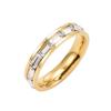 El nuevo anillo de pareja de acero de titanio con diamantes de moda transfronteriza no se desvanece