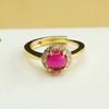 Anillo de Rubí Cultivado Aiyu Anillo de Corindón Rojo Joyería de Moda Fábrica Venta al por Mayor Dropshipping S4011707