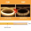 Tiras de luces LED COB transfronterizas, 110V con enchufe, luces lineales impermeables, 220V para uso doméstico, adecuadas para sala de estar y techo, tiras de luces LED flexibles