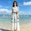 Vestido Azul Teñido Tradicional de Tie-Dye de Yunnan y Guizhou, Vestido Largo Hecho a Mano de Tie-Dye, Adelgazante, Suave, Dulce y Elegante Vestido de Tirantes