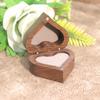 Caja para anillos de nogal negro con amor grabado, madera maciza, para propuesta, para par de anillos, caja de regalo, joyero, empaque para joyas, para mujer