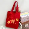 Bolsa de Lienzo Roja Festiva para Novia, Regalo de Boda, para Sacar Dinero, Gran Capacidad, Bolso de Mano Rojo Festivo