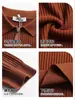Camisa Polo de Punto para Hombre con Media Cremallera de Color Sólido Estilo Old Money Casual de Negocios Cuello con Solapa Ropa para Hombre Suéter de Punto de Manga Larga Hombre