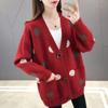 Primavera y otoño Nuevo cárdigan de punto con parte superior gruesa suéter holgado estilo coreano para mujer moda femenina talla grande abrigo estilo perezoso moda
