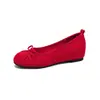 Sapatos de Salto Único Weiwei Lady 5918-1 Estilo Francês Laço Suave para Noite de Mulheres, com Aumento Interno de Altura, Bico Redondo, Boca Rasa Sapatilhas