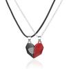 Collar con Colgante de Piedra de los Deseos Transfronterizo en Forma de Corazón Cadena para Clavícula Collar en Forma de Corazón Collar de Amor para Pareja Collar Magnético con Imán para Mujer