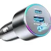 Nuevo Cargador de Coche de Aleación de Aluminio 120W Tres en Uno Carga Súper Rápida Adecuado para Cargador de Coche Apple Android