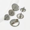 Base de Corsage Suporte Redondo para Bumbum com Alfinete Acessórios de Joalheria DIY Multiespecificação Dupla Finalidade Broche Insígnia Suporte Metal