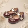 Zapatos de Princesa para Niñas Primavera y Otoño Nuevos Suela Suave Zapatos para Caminar de Bebé Zapatos Individuales con Lazo Zapatos de Cuero para Niños Multicolor