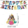 Conjunto de Festa Princesa Disi Branca de Neve Sete Princesa Bandeira Bolo Cartão Balão Conjunto Decoração de Festa