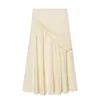 Comercio Exterior Verano Nueva Ropa de Mujer Estilo Minimalista Longitud Media Cremallera Cintura Alta Falda Bufanda Acolchada