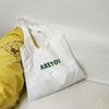 Nova Bolsa Feminina 2025 de Grande Capacidade Ombro Único Estampa de Letras Bolsa Feminina Pequena Fresca Sacola de Compras Versátil Bolsa de Pano Tendência Feminina
