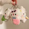 Chaveiro Coelho Voando Pingente de Bolsa Laço Desenho Animado Fofo Pelúcia Luxo Leve Pequeno Presente Boneca Boneca Ornamentos Pendurados