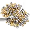 Cuentas espaciadoras con forma de platillo volante de acero inoxidable, color duradero, superficie curva de oro real, cuentas de ábaco, cuentas espaciadoras, accesorios para joyería hecha a mano DIY