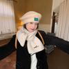 Bufanda Pequeña de Lana Tejida para Mujer Otoño e Invierno 2024 Nueva Bufanda Versátil Estilo K Lana Cálida y a Prueba de Frío Caqui