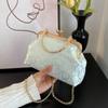 Bolso de Cena de Textura Brillante y Moderna de Moda 2024 Nuevo Bolso de Banquete con Cadena Bolso de Mujer Bolso Bandolera de un Solo Hombro Bolso de Mano para Mujer