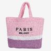 Venda Direta de Fábrica Bolsa Tote de Palha Grande Capacidade Estilo Novo Bordado de Letras Bolsa Tecida Bolsa de Praia para Férias na Costa