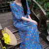 Bata de noche Laiqufeng anti-granos talla extra algodón seda, vestido morado para mujer, vestido largo casual de verano, adelgazante para mujeres de talla grande