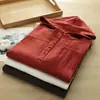 Moda Primavera 2025 Estilo Artístico Sudadera con Capucha de Doble Capa de Gasa de Algodón Camisa de Manga Larga para Mujer, Top Casual Holgado