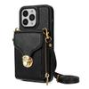 Funda de cuero para teléfono móvil compatible con iPhone 13 Pro Max, bandolera con cremallera, tarjetero, monedero y funda protectora para tarjetas 14 Pro Max.