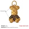 Colgante de Oso Nuevo Incrustado de Diamantes Europeos y Americanos de Acero de Titanio, Colección de Accesorios Creativos para Collar de Perlas y Pulseras DIY, Hecho a Mano