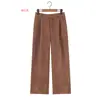 Moda Femenina Europea y Americana Transfronteriza Aliexpress Ins Moda de Venta Caliente Casual Pantalones Rectos de Pana