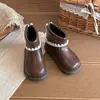 Zapatos de Cuero para Niños 2026 Primavera y Otoño Nuevo Estilo Botas de Cuero de Color Sólido para Niñas Mocasines Mary Janes Estilo Británico Zapatos de Vestir