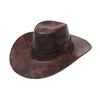 Sombrero de Vaquero Occidental Estilo Caliente Transfronterizo para Exteriores, Visera de Cuero Estampado, Sombrero de Caballero para Hombres y Mujeres, Sombrero de Jazz para Montañismo al Aire Libre