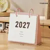 Calendário 2027 Ano do Carneiro Calendário de Mesa de Alta Qualidade Calendário de Desktop Pequeno Ornamento com Recurso para Anotações Suporte de Calendário Planejador de Calendário