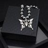 Collar de mariposa hueca de estilo europeo y americano, cadena de suéter de cuello corto Joker, venta al por mayor, estilo campus Harajuku, no se decolora