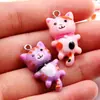 8 Colores 15*29mm Gatito Popular DIY Resina Creativo Artificial Gato Joyería Colgante Llavero Equipaje