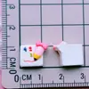 Mini Branco Pequeno Estilo Desenho Animado Brincalhão Material Artesanal Adesivos Cola Creme DIY Ovo Pochê Animal Acessórios de Resina