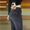 Pantalones Casuales de Pana para Hombre, Nuevo Estilo Primavera y Otoño 2026, Corte Recto Delgado, Estilo de Negocios para Mediana Edad, Pantalones Largos con Forro de Polar