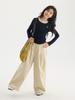 Calça Larga Estilo Preguiçoso para Meninas Outono 2025 Nova Calça Casual de Cintura Alta com Caimento para Crianças Calça Larga Versátil