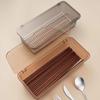 Caja de almacenamiento de palillos a prueba de polvo, transparente con tapa, escurridor de palillos, cuchara, cocina, limpieza del hogar, conveniente, fábrica al por mayor