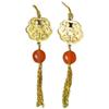 Pendientes de León Dorado Antiguo Borla Roja Sur Pendientes de León Dorado Pendientes de Cereza Pendientes Femeninos Estilo Antiguo Rojo de Red Plata S925