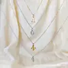 Moda europeia e americana estilo ins pingente de 26 letras design de nicho colar de aço titânio colar de aço inoxidável