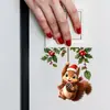 Pegatina Creativa de Ardilla Colgante para Interruptor de Navidad, Autoadhesiva y Extraíble, para Decoración de Enchufes de Dormitorio y Sala de Estar